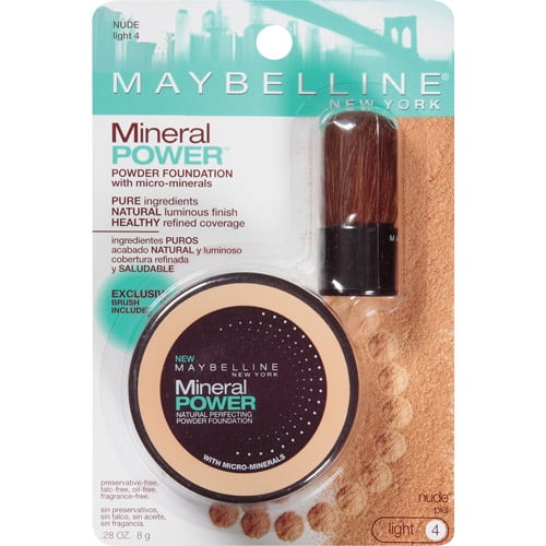Maybelline Mineral Power Powder Foundation Makeup, Light 4 - Nude, 0.28 fl oz