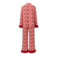 thumbnail image 4 of AIGUR Mom and Me Matching Christmas Pajamas Long Sleeve Leaf Print Shirt + Pants Set Sleepwear, 4 of 10