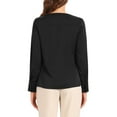 thumbnail image 3 of INSPIRE CHIC Work Office Blouse for Women's Long Sleeve V Neck Blouses L Black, 3 of 5