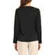 thumbnail image 3 of Blusa de Oficina Chic Inspire para Mujer de Manga Larga con Cuello en V Color Negro, 3 of 5