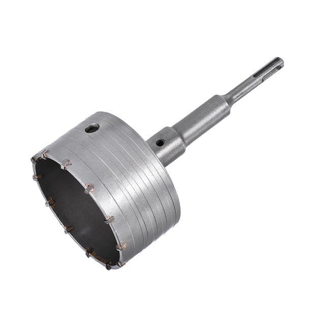 Broca de perforación para pared de 105 mm, sierra de agujero, profundidad de perforación de 150 mm, vástago redondo con varilla de conexión para taladro de impacto SDS X4