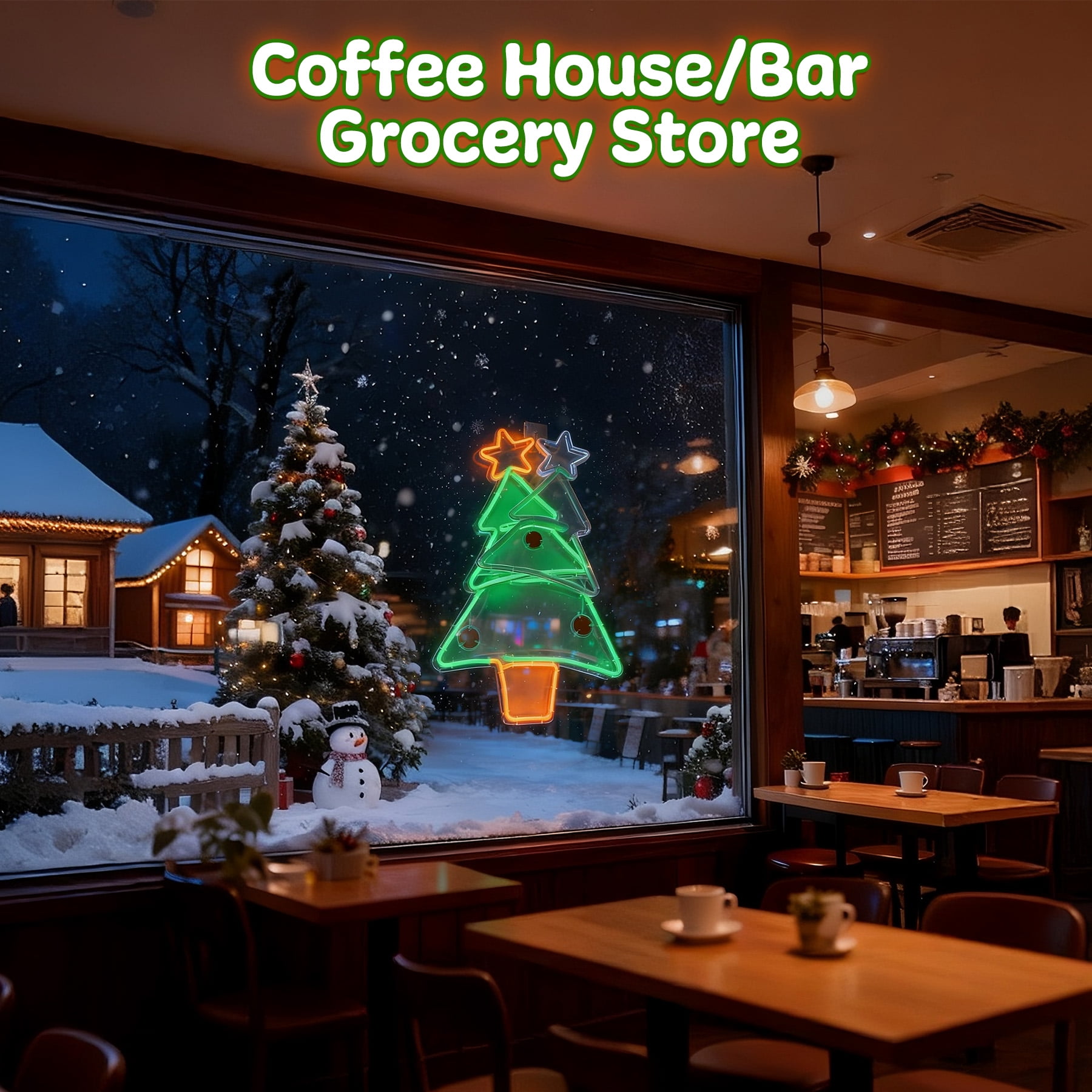 Beatineon Swinging Christmas Tree Neon Sign, 23" Dynamic Wall Decor with 8H Timer & Speed Control, Indoor Holiday Light for Home Office Bar