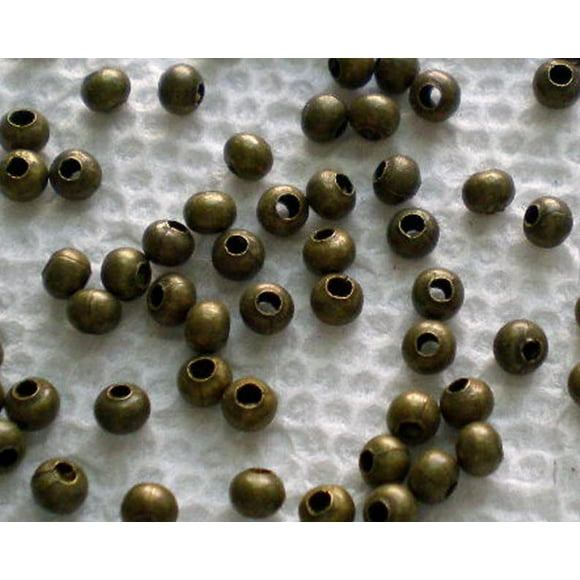 500Pcs Antique Bronze Tiny Metal Spacer Round Beads 3.2Mm~Jewelry Making~