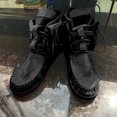thumbnail image 3 of Women Moccasin Boots Flat Suede Fringed Ankle Booties Winter Warm Shoes Short, 3 of 8