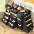 thumbnail image 2 of EnHomee Dresser for Bedroom with 13 Drawers and LED Lights Black Dressers & Chests of Drawers Fabric Dresser for Closet,43.3"L x 11.8"W x 40.2"H, 2 of 8