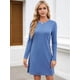 thumbnail image 4 of Vestidos Casuales de Larga para Mujer, Estilo Camiseta , Conjuntos de Otoño Azul XL, 4 of 10