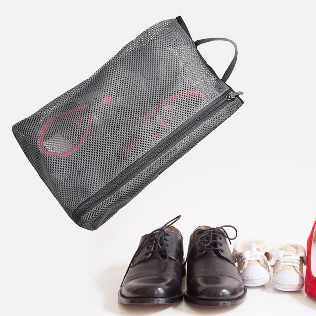 Bolsas de zapatos de viaje de malla Almacenamiento de cremallera Organizador transpirable Bolsa de cosméticos