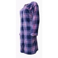 thumbnail image 3 of Emme Jordan 3/4 Sleeve Fleece Snap -Front Women's Duster - Navy and Pink Plaid - Size X-Large, 3 of 4