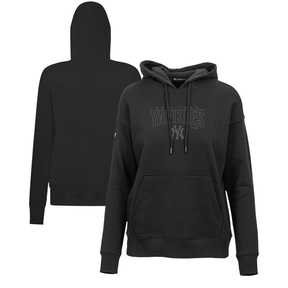 Women's Levelwear Black New York Yankees Adorn Darkmoon Pullover Hoodie