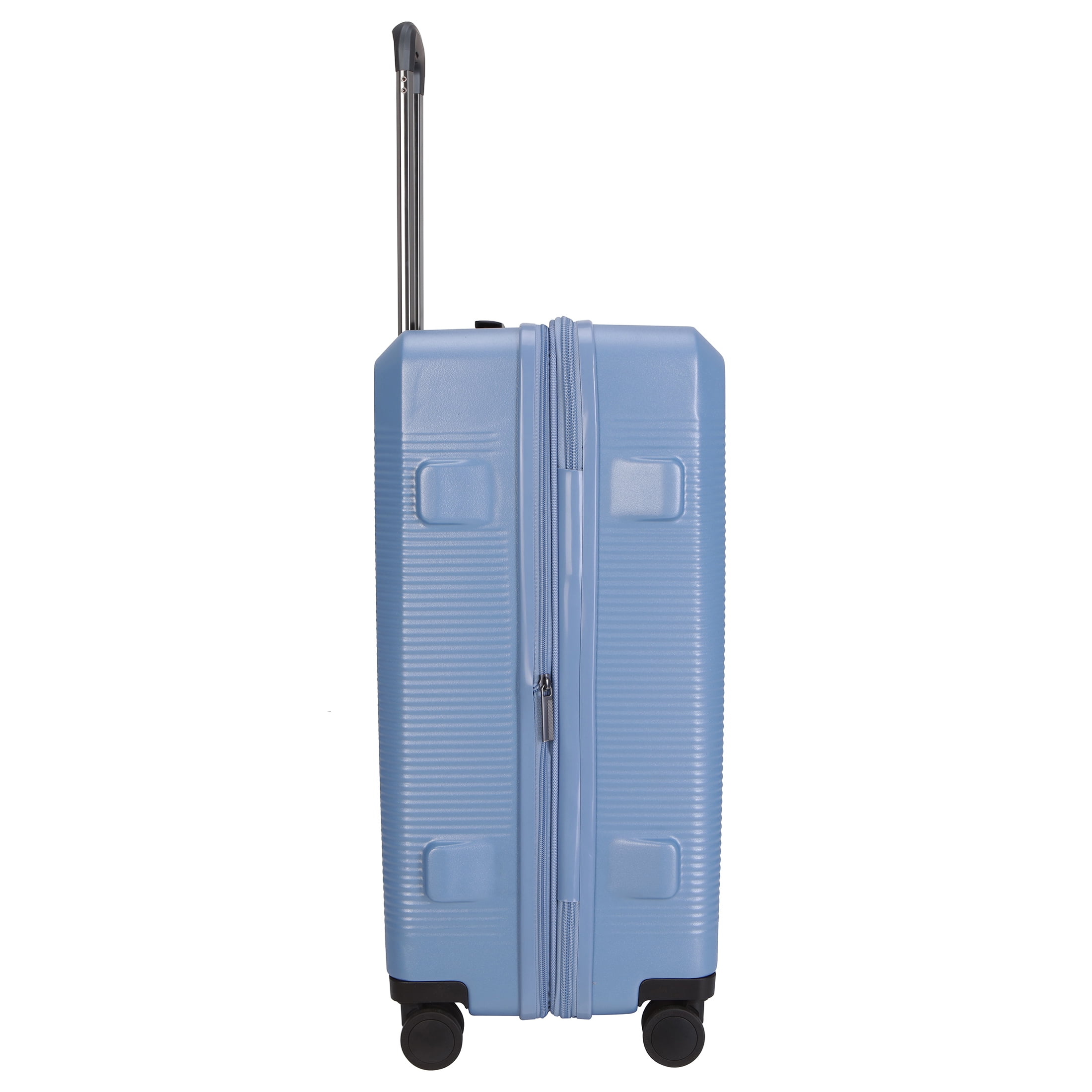 btL 24-inch Checked Expandable Hardside Upright Luggage With 360 Spinner Wheels and Divider Pockets, Blue Shadow