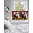 thumbnail image 3 of Cows Sunflowers 2 Panel Kitchen Curtains for Small Windows, Spring Botanical Floral Bees Red Barn Bathroom Tier Curtain, Short Window Treatment for Bedroom/Living Room 55"x36", 3 of 6