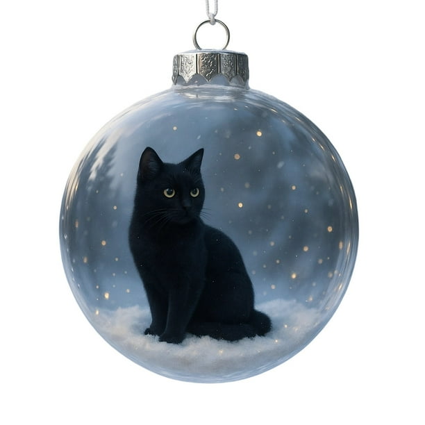 Uuiauoio Cute Cats Christmas Ornaments Collection Festive Tree Decor Cat Lover Gift Holiday Home Party Supplies and Seasonal Display,Xmas Tree Kitten Ball Ornament,Party Centerpiece Mantel