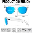 thumbnail image 5 of KANASTAL 3 Pack Sunglasses Polarized Women Men Mirrored Sun Glasses Transparent Frame Summer Beach Sun Bath Driving Vacation Traveling Fishing - Pink Blue Orange, 5 of 7