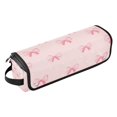 thumbnail image 2 of Hair Tool Organizer Bag with Heat Resistant Mat Removable Travel Storage Case for Hot Air Brushes Curling Irons Pink Bow Pattern, 2 of 8