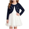 thumbnail image 3 of Girls Cardigan Sweater School Uniforms Toddler Long Sleeve Button Knit Solid Sweaters Tops Blue 7-8 Years, 3 of 6