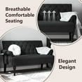 thumbnail image 5 of vidaXL 47” W Small Loveseat, Fabric Chesterfield Sofa, 2 Seater Couch for Living Room, Black, 5 of 9