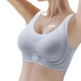 thumbnail image 5 of Siilsaa Sexy Bras for Women Naughty Daisy Bras for Older Women Front Closure Bras Push Up Bra No Underwire Plus Size Front Button Bra Light Gray,3XL, 5 of 5