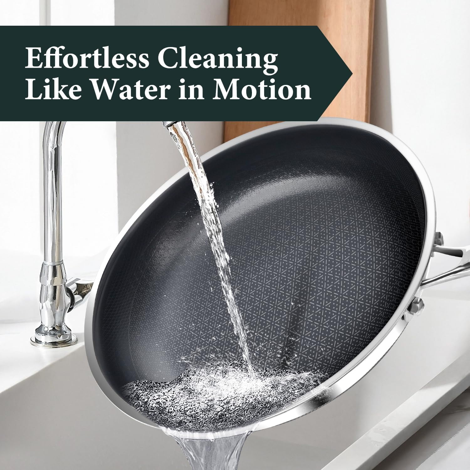 Non Stick 10-Inch  Hybrid Frying Pan with Lid, Professional Cookware for All Stovetops