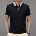 thumbnail image 2 of Summer Waffle Contrast Color Men's Fashion Casual Polo Shirt, 2 of 7
