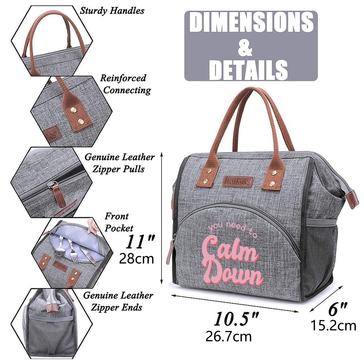 inspirational Personalized Lunch Box for Women Initial Reusable Insulated Lunch Bag, Wide-Open Adult Lunchbox Cooler Lunchbag Snack Organizer Initial Leakproof Lunch Tote Bag for Picnic Work Outdoors