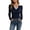 Dark Blue, variant on Womens T-shirts Short Sleeve Lapel Polo Tops Solid Color Slim Fit No Button Summer Casual Tees Black M
