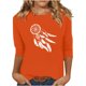 thumbnail image 2 of Heisall Women's Spring Autumn Tops 3/4 Sleeve Round Neck Casual Fashion Blouses Orange Festival Print Shirts, 2 of 4