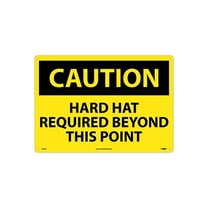 National Marker Caution Signs; Hard Hat Required Beyond This Point 14X20 Rigid Plastic C667RC