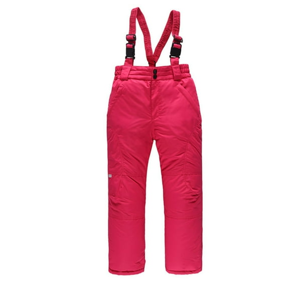 Zwiiyzr Kids Boys Girls Snow Ski Bib Pants Winter Waterproof Windproof Ripstop Warm Insulated Snowboard Overalls Classic Insulated Snow Pant Snowsuit Pants Baby Winter Clothes Pink