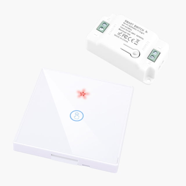 Interruptor táctil inalámbrico de 433 MHz de 100 M Táctil inteligente resistente a suciedad Temporizador remoto de 4 mo para 1 punto de conmutación Sunnimix Interruptor táctil inalámbrico