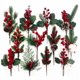 thumbnail image 2 of Bayas rojas de Navidad para decoración de relleno de árbol de Navidad, ramitas de bayas de Navidad, tallos para manualidades, guirnalda, adornos Deco, 2 of 4