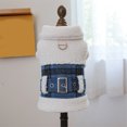 thumbnail image 2 of FOCUSNORM Dog Plaid Fleece Jacket Cute Puppy Coat with D-Ring Pet Winter Clothes for Small Dogs, 2 of 9
