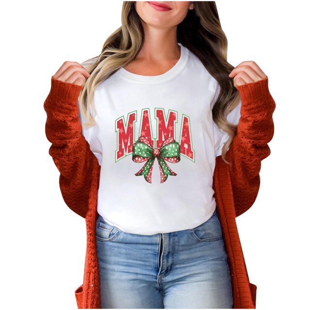 Fiudx Camisetas para Mujer Blusa Informal de Manga Corta con Estampado de Cuello Redondo para Mujer