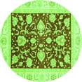 thumbnail image 1 of Ahgly Company Indoor Round Oriental Green Traditional Area Rugs, 3' Round, 1 of 4