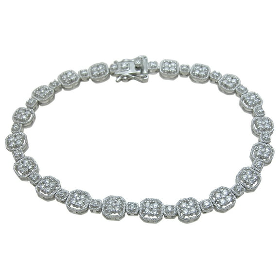925 Sterling Silver CZ Faux Diamond Bracelets For Women, Elegant Mom Bracelet