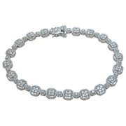 925 Sterling Silver CZ Faux Diamond Bracelets For Women, Elegant Mom Bracelet
