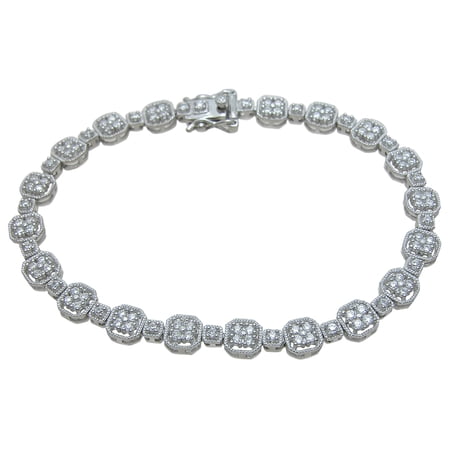 925 Sterling Silver CZ Faux Diamond Bracelets For Women, Elegant Mom Bracelet