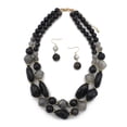 thumbnail image 1 of Visland 1 Set Layered Necklace Retro Design Jewelry Accessories Double Strand Statement Necklace Hook Earrings Set for Party, 1 of 8