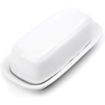 Butter Dish, White Stoneware