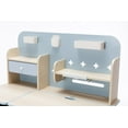 thumbnail image 3 of Children Kids Multifunctional Adjustable Study Desk with Double-Winged Swivel Chair - Blue, 3 of 5