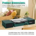 thumbnail image 5 of Tocadiscos con parlantes y codificación USB, tocadiscos LP de vinilo vintage Bluetooth accionado por correa con parlantes externos de potencia de 20 W, 3 velocidades, 3 tamaños, parada automática, cub, 5 of 5
