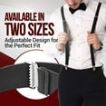 thumbnail image 5 of Hold'em 1" Teens & Men Suspender Pre-tied Bow Tie Set - Striped Grey and White (Regular 46"), 5 of 6