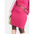 thumbnail image 5 of Rebdolls Women's Plus High Waist Bodycon Solid Knit Mini Skirt - Fuchsia - 1X, 5 of 5