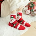 thumbnail image 5 of Christmas Day Long Socks for Women Winter Clothes No Show Thigh High Soft Fluffy Fuzzy Wool Socks Hot Pink, 5 of 9