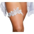 thumbnail image 1 of Ivory Wedding Bridal Garter with Rhinestone Satin Bow and lace for Brides, 1 of 4