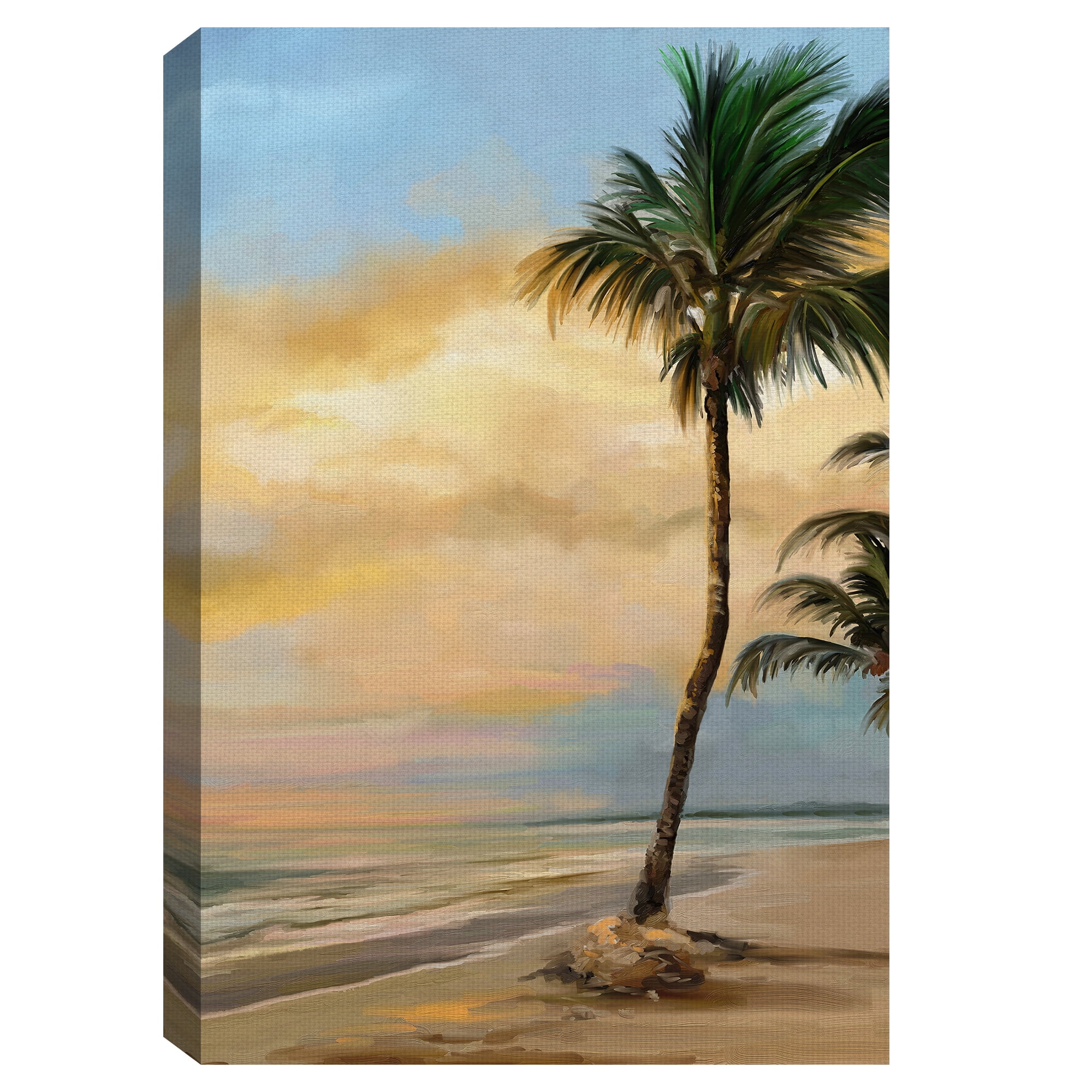 Masterpiece Art Gallery Tropical Dawn Crop Palm By Studio Arts Canvas Art Print 24" x 36"