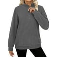 thumbnail image 2 of MOSHU Polar Fleece Sweatshirts for Women Quarter Zip Long Sleeve Tops Pullover Womens Sweatshirts, 2 of 9