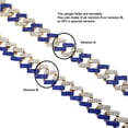 thumbnail image 3 of HH Bling Empire Iced Out Diamond Cuban Link Chain for Men and Women,Silver or Gold Miami Cuban Necklaces Hip Hop,Chunky Chains 16-30 Inches (Bracelet-Blue-8.5"), 3 of 10