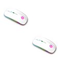 thumbnail image 4 of Injueey Ratón inalámbrico de 4 teclas para computadora con USB 1600DPI Ratones ópticos ergonómicos recargables ajustables Accesorio de viaje para Blanco 2piezas, 4 of 5