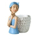 thumbnail image 1 of Figuras de niña adorables para guardar lápices, para armarios, tocador y mesita de noche. Azul, 1 of 7