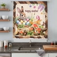 thumbnail image 4 of Happy Easter Sheer Curtains 84 Inches Long, Bunny Eggs Spring Mushrooms Plants Brown Plaid Light Filering Curtains, Breathable Simi Curtain Privacy Drapes for Living Room Bedroom Window Treatment, 4 of 9